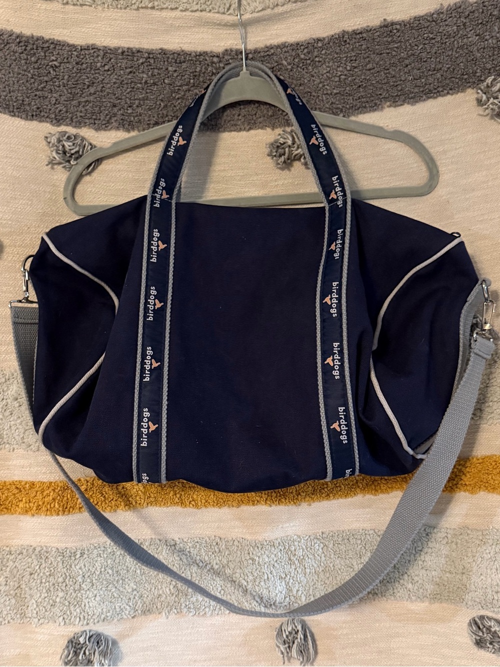 Birddogs Navy Canvas Tote with Logo Straps